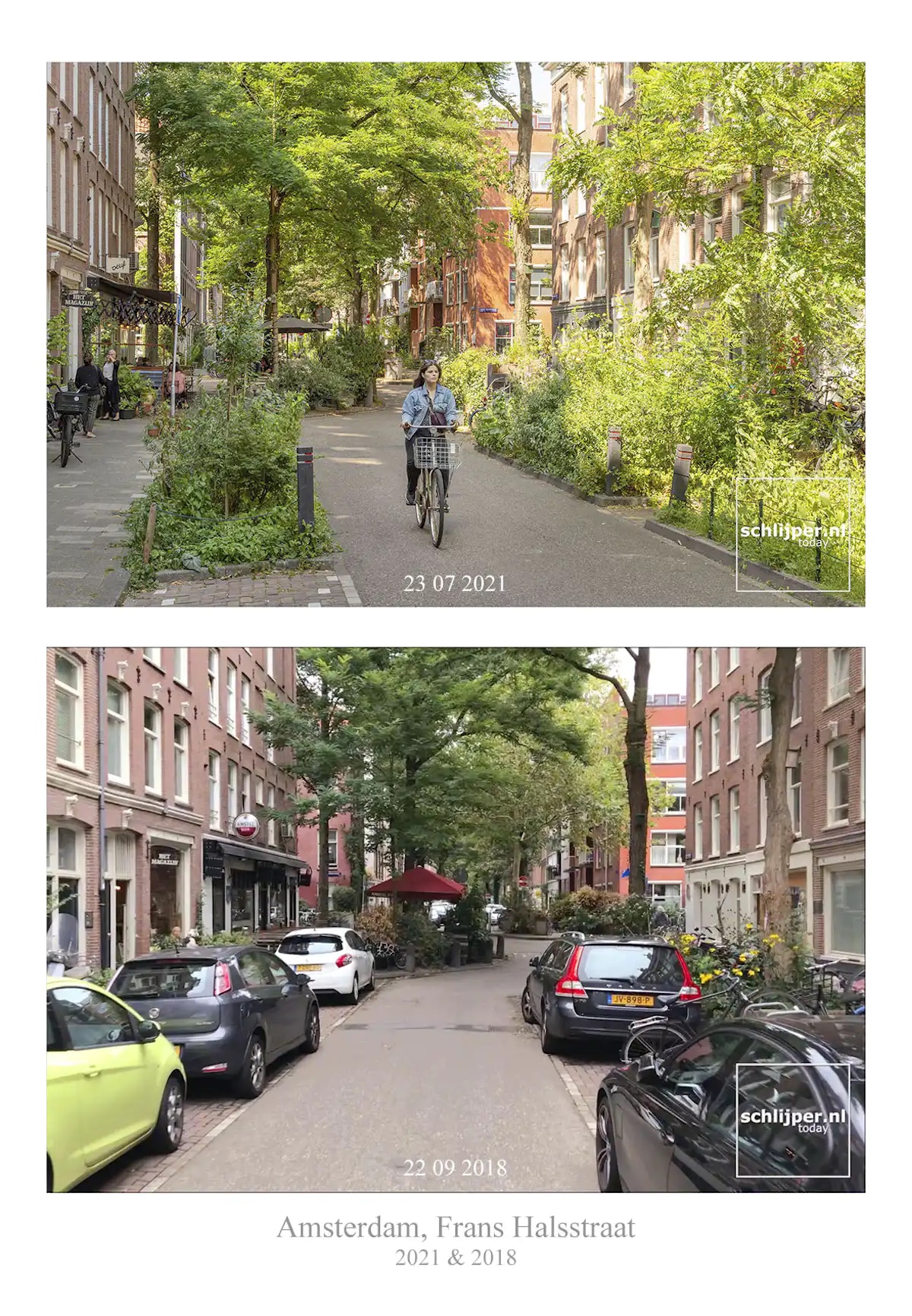 Réaménagement de rue favorable à la santé, à Amsterdam. Thomas Schlijper, 2021 ; fil Twitter Stein Van Oosteren